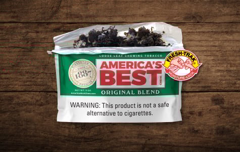 ABC Pouch with tobacco emerging from top