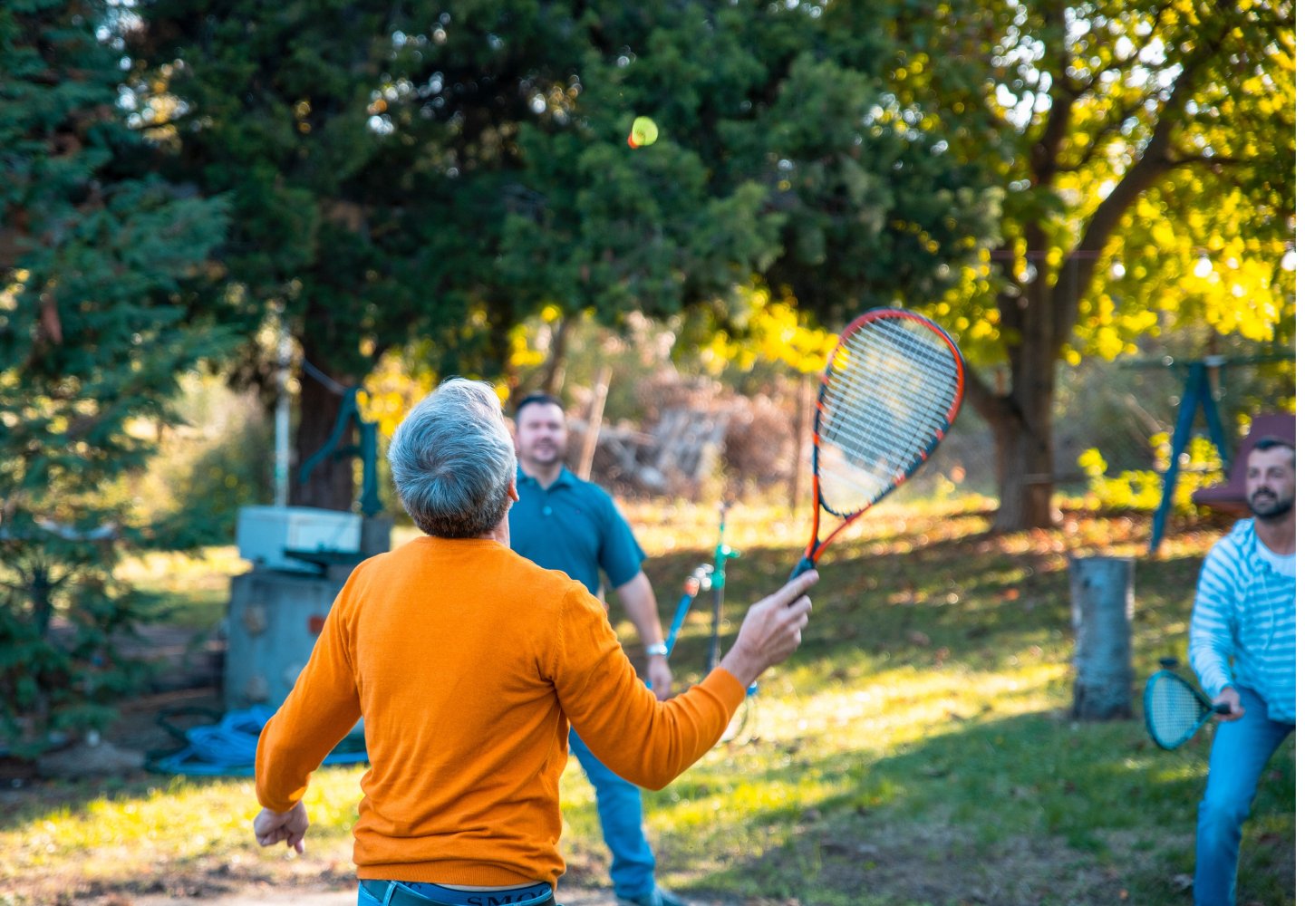 People playing racketball